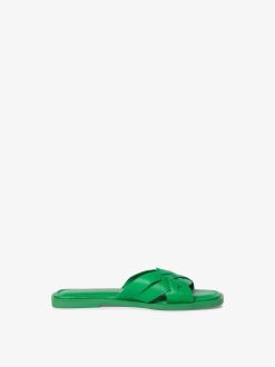 Tamaris Mule En Cuir - Vert | Mules