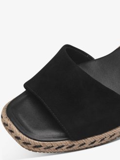 Tamaris Sandale A Talon En Cuir - Noir | Des Sandales