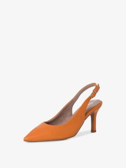 Tamaris Escarpins A Bride En Cuir - Orange | Pompes