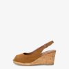 Tamaris Sandale A Talon En Cuir - Marron | Des Sandales