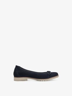 Tamaris Ballerine En Cuir - Bleu | Ballerines