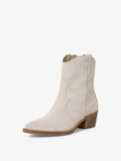 Tamaris Bottine En Cuir - Beige | Bottines