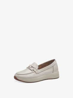 Tamaris Babouche En Cuir - Beige | Chaussures Basses Et Pantoufles