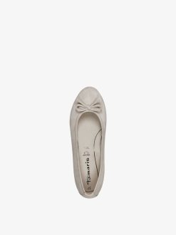 Tamaris Ballerine En Cuir - Beige | Ballerines