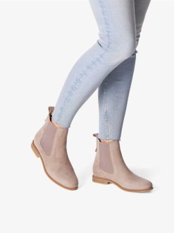 Tamaris Bottine Chelsea En Cuir - Beige | Bottines