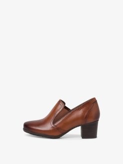 Tamaris Trotteur En Cuir - Marron | Chaussures Basses Et Pantoufles