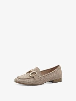 Tamaris Babouche En Cuir - Beige | Chaussures Basses Et Pantoufles