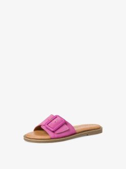 Tamaris Mule En Cuir - Rose | Mules