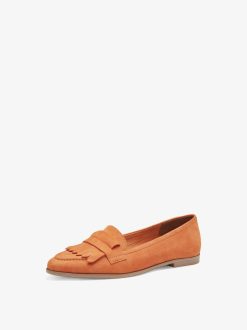 Tamaris Babouche En Cuir - Orange | Chaussures Basses Et Pantoufles