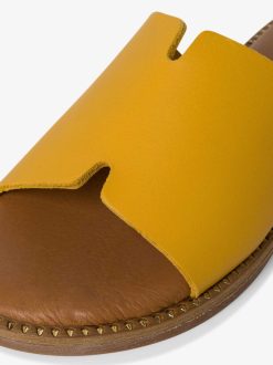 Tamaris Mule En Cuir - Jaune | Mules