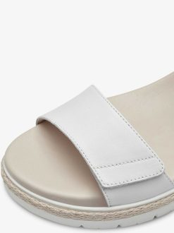 Tamaris Sandale A Talon En Cuir - Blanc | Des Sandales