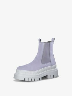 Tamaris Bottine Chelsea En Cuir - Violet | Bottines