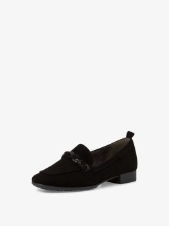 Tamaris Babouche En Cuir - Noir | Chaussures Basses Et Pantoufles