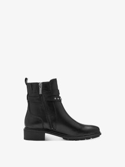 Tamaris Bottine En Cuir - Noir | Bottines