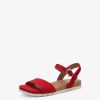 Tamaris Sandale En Cuir - Rouge | Des Sandales