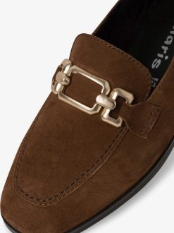 Tamaris Babouche En Cuir - Marron | Chaussures Basses Et Pantoufles