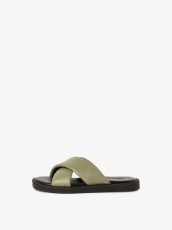 Tamaris Mule En Cuir - Vert | Mules