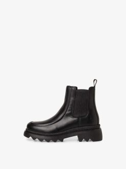 Tamaris Bottine Chelsea En Cuir - Noir | Bottines