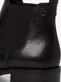 Tamaris Bottine Chelsea En Cuir - Noir | Bottines