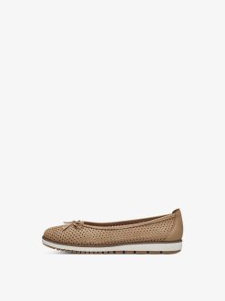 Tamaris Ballerine En Cuir - Marron | Ballerines