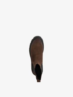 Tamaris Bottine Chelsea En Cuir - Marron | Bottines