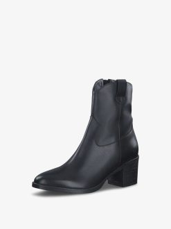 Tamaris Bottine En Cuir - Noir | Bottines