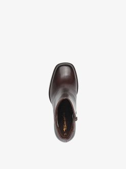 Tamaris Bottine En Cuir - Marron | Bottines