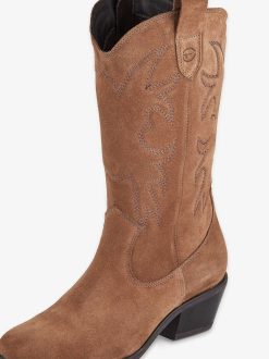 Tamaris Bottes De Cowboy En Cuir - Marron | Bottines