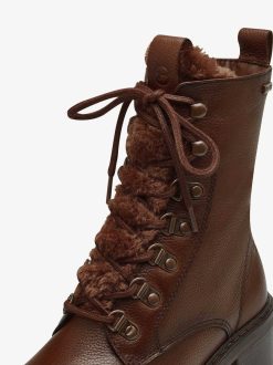 Tamaris Bottine En Cuir - Doublure Chaude Marron | Bottines