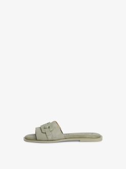 Tamaris Mule En Cuir - Vert | Mules