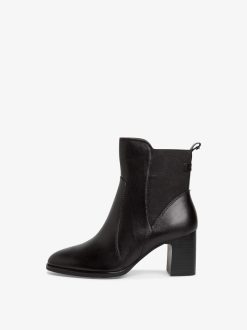 Tamaris Bottine Chelsea En Cuir - Noir | Bottines