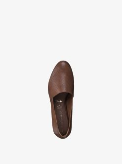 Tamaris Babouche En Cuir - Marron | Chaussures Basses Et Pantoufles