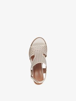 Tamaris Sandale A Talon En Cuir - Beige | Des Sandales