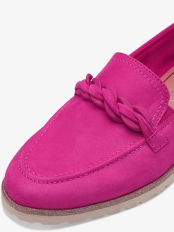 Tamaris Babouche En Cuir - Rose | Chaussures Basses Et Pantoufles