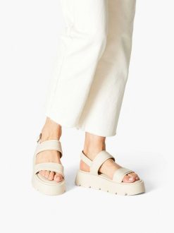 Tamaris Sandale En Cuir - Beige | Des Sandales