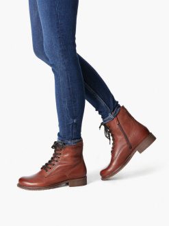 Tamaris Bottine En Cuir - Marron | Bottines