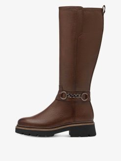 Tamaris Bottes En Cuir - Marron | Bottes