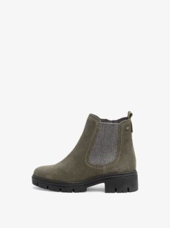 Tamaris Bottine Chelsea En Cuir - Vert | Bottines