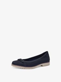 Tamaris Ballerine En Cuir - Bleu | Ballerines