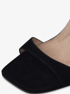 Tamaris Sandale A Talon En Cuir - Noir | Des Sandales