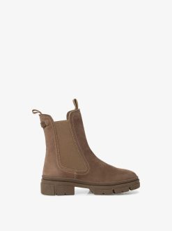 Tamaris Bottine Chelsea En Cuir - Marron | Bottines