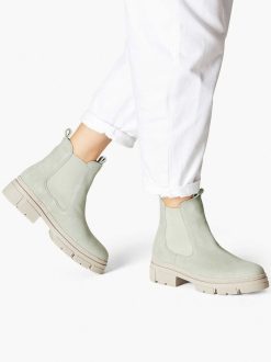 Tamaris Bottine Chelsea En Cuir - Vert | Bottines