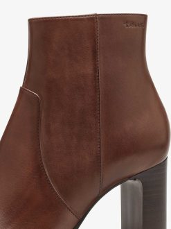 Tamaris Bottine En Cuir - Marron | Bottines