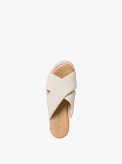 Tamaris Mule En Cuir - Beige | Mules