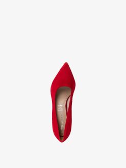 Tamaris Escarpins En Cuir - Rouge | Pompes