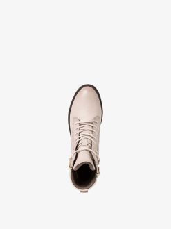 Tamaris Bottine En Cuir - Beige | Bottines