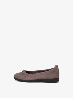 Tamaris Ballerine En Cuir - Gris | Ballerines