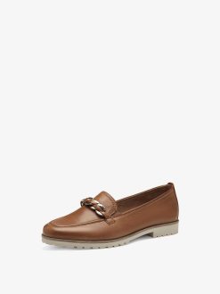 Tamaris Babouche En Cuir - Marron | Chaussures Basses Et Pantoufles