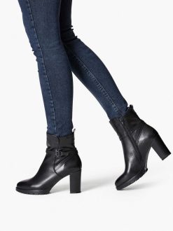 Tamaris Bottine En Cuir - Noir | Bottines