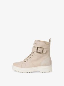 Tamaris Bottine En Cuir - Beige | Bottines